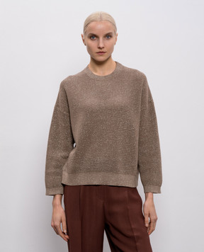 Brunello Cucinelli Коричневый джемпер с люрексом MST263300