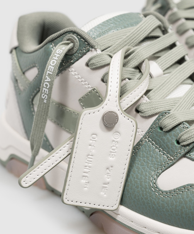 Off-White Зелені шкіряні кросівки Out Of Office OF05737310 зображення 5