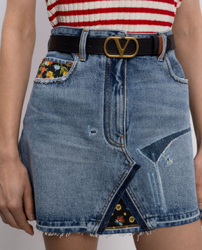 Valentino Двосторонній шкіряний ремінь з емблемою VLogo 8W2T0SQ3IYR