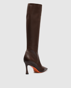 Santoni Коричневые кожаные сапоги WSTV72388HI2NXUY
