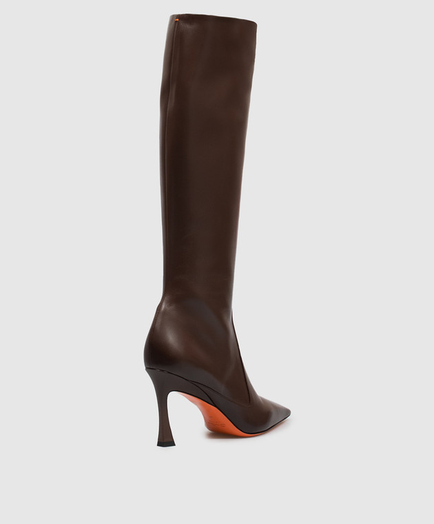 Santoni Коричневі шкіряні чоботи WSTV72388HI2NXUY зображення 3