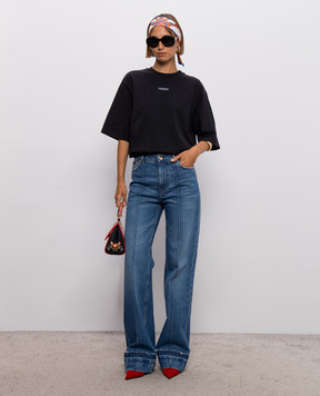Dolce&Gabbana Черная футболка с нашивкой логотипа F8V78THU7MA