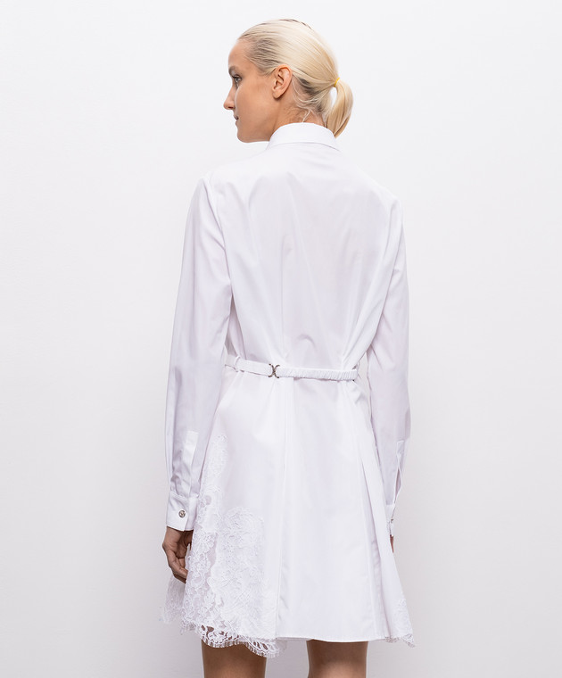 Versace Белое платье-рубашка с кружевом 10226201A13878 изображение 4