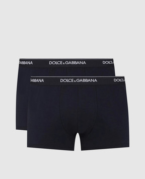 Dolce&Gabbana Набір синіх трусів-боксерів з візерунком логотипа M9C07JONN95