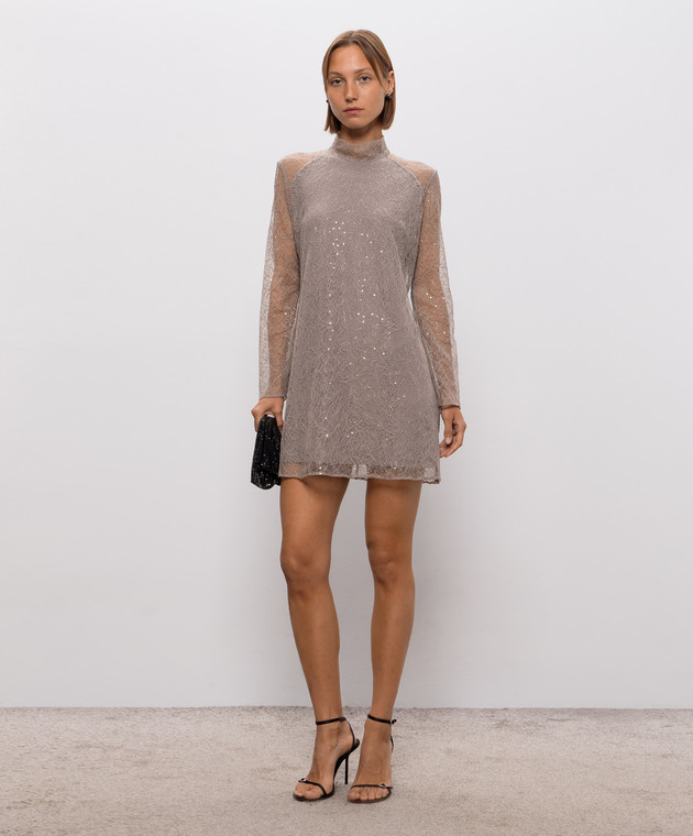 Twinset Бежевое платье с кружевом 262TF2083 изображение 2