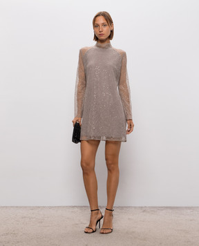 Twinset Бежева сукня з мереживом 262TF2083