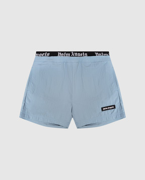 Palm Angels Дитячі блакитні шорти для плавання PBFD005S26FAB001