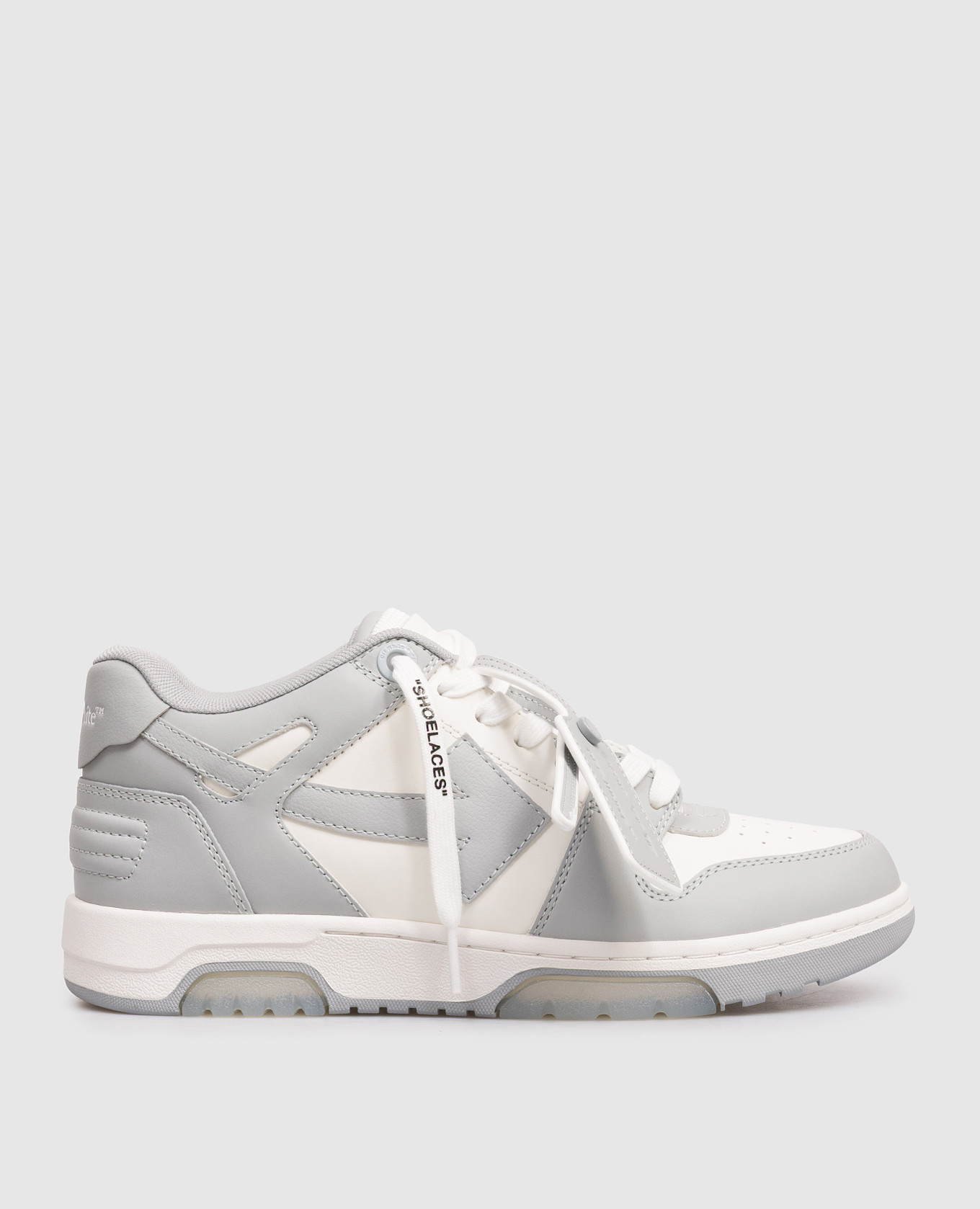 Кожаные кроссовки Out Of Office серого цвета