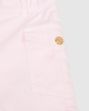 Balmain Дитячі рожеві джинсові шорти BY6A69Z3702810