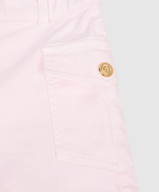 Balmain Дитячі рожеві джинсові шорти BY6A69Z3702810 зображення 3