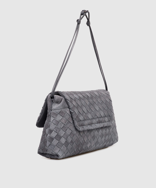 Bottega Veneta Серая замшевая сумка Giorno 857657V6FQ1 изображение 3