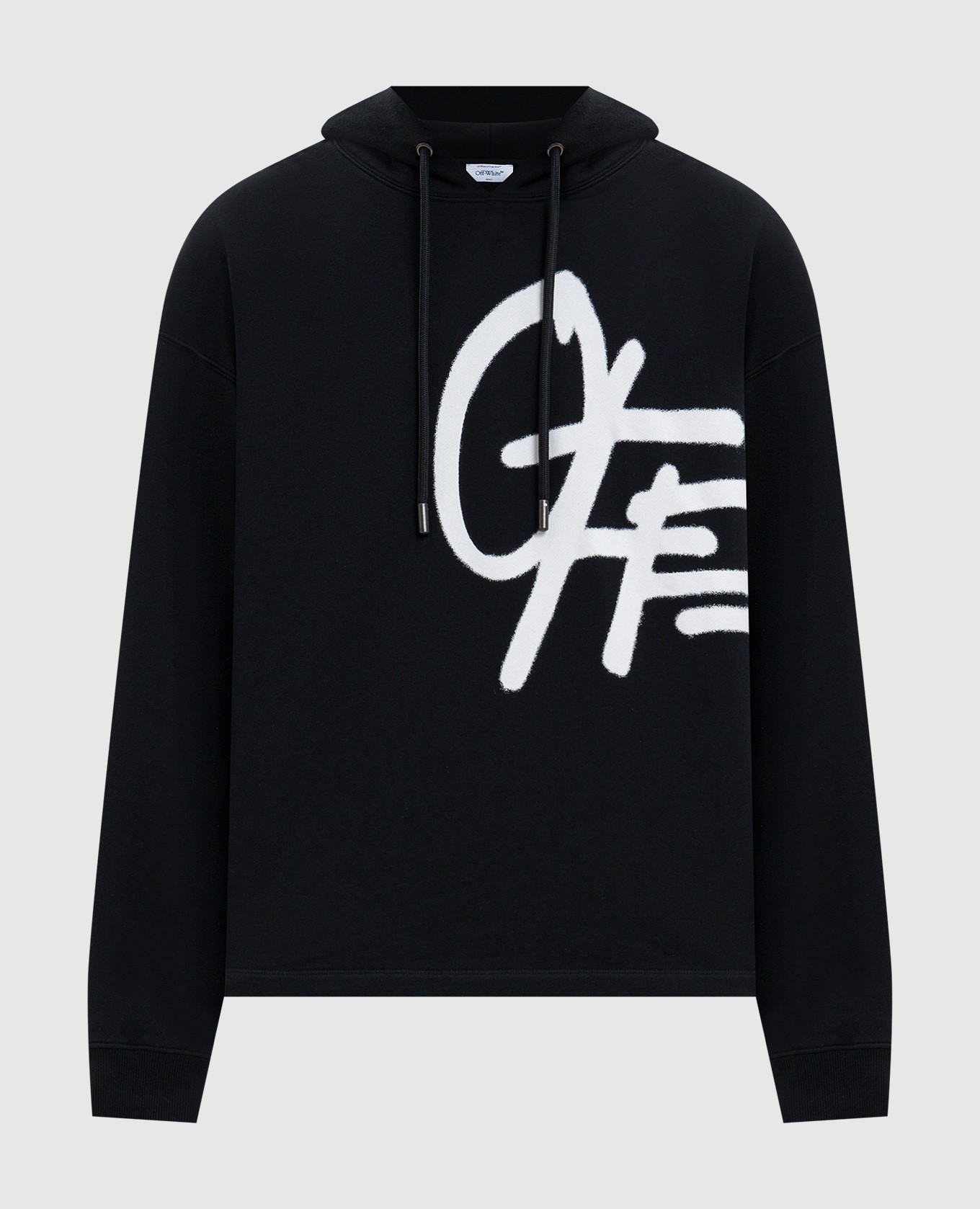 

Черные худи с контрастным принтом логотипа, Черный, Худи