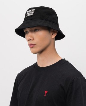 Ami Paris Черная панама с вышивкой надписи UHA685AW0041