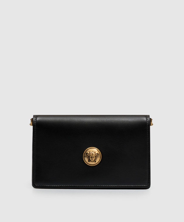 Versace Черная кожаная сумка кросс-боди Emblème 10264871A17449