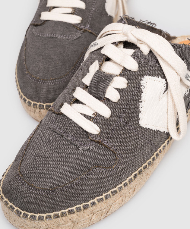 Off-White Сірі кросівки-мюлі з нашивкою емблеми OMIB00AS26FAB001 зображення 5