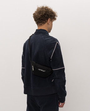 Off-White Чорна поясна сумка з принтом логотипа OWMNO02F26FB01