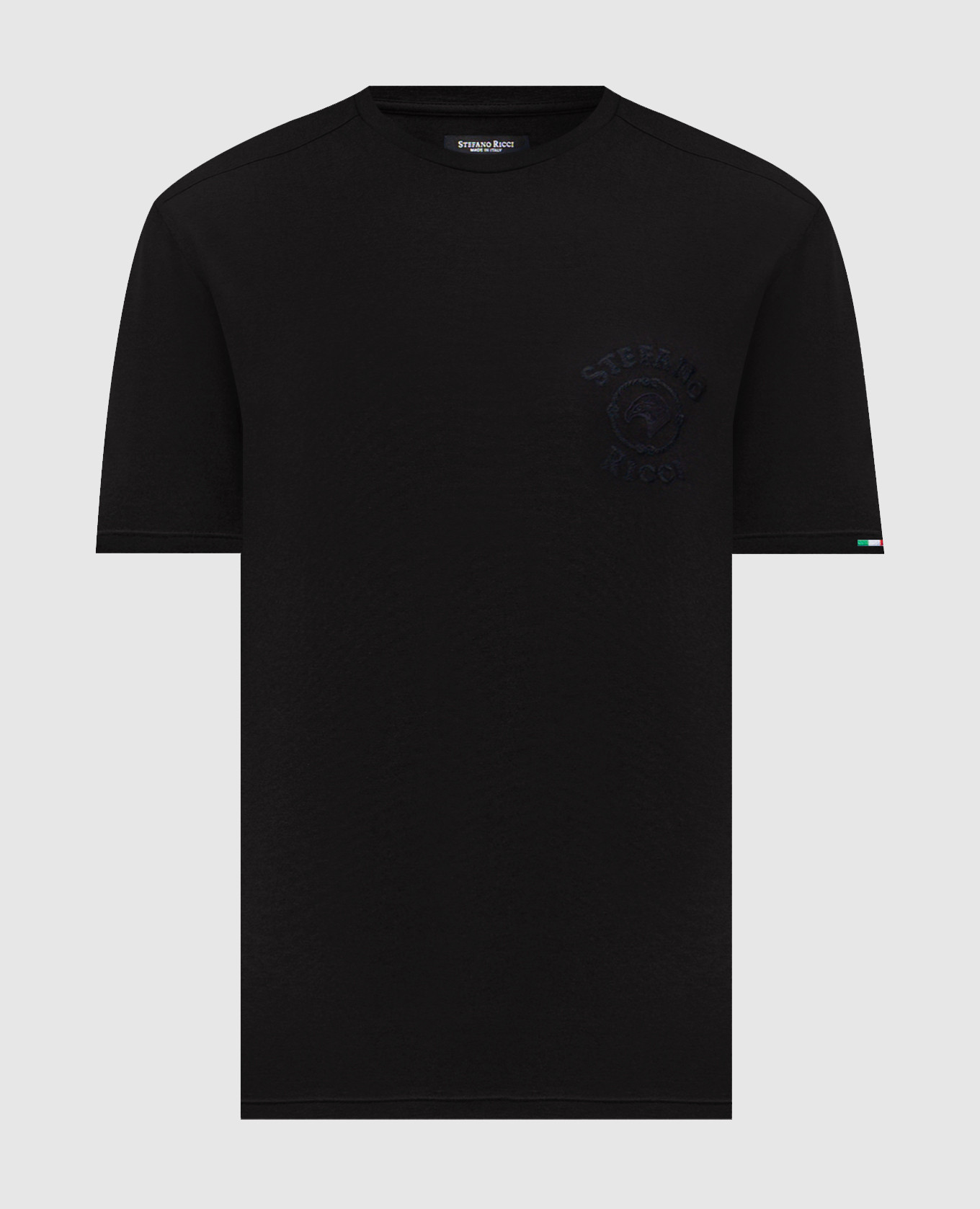 Черная футболка с вышивкой логотипа