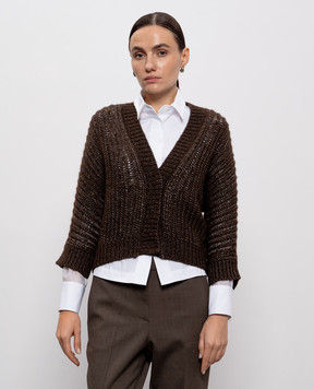 Peserico Коричневий кардиган з вовною альпаки S99399F0309216