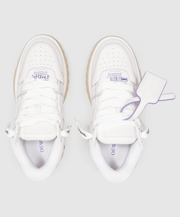 Off-White Белые кожаные кроссовки Out Of Office Chunky OF05740101 изображение 4