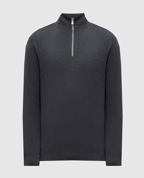 Brunello Cucinelli Сірий джемпер в рубчик M29400104