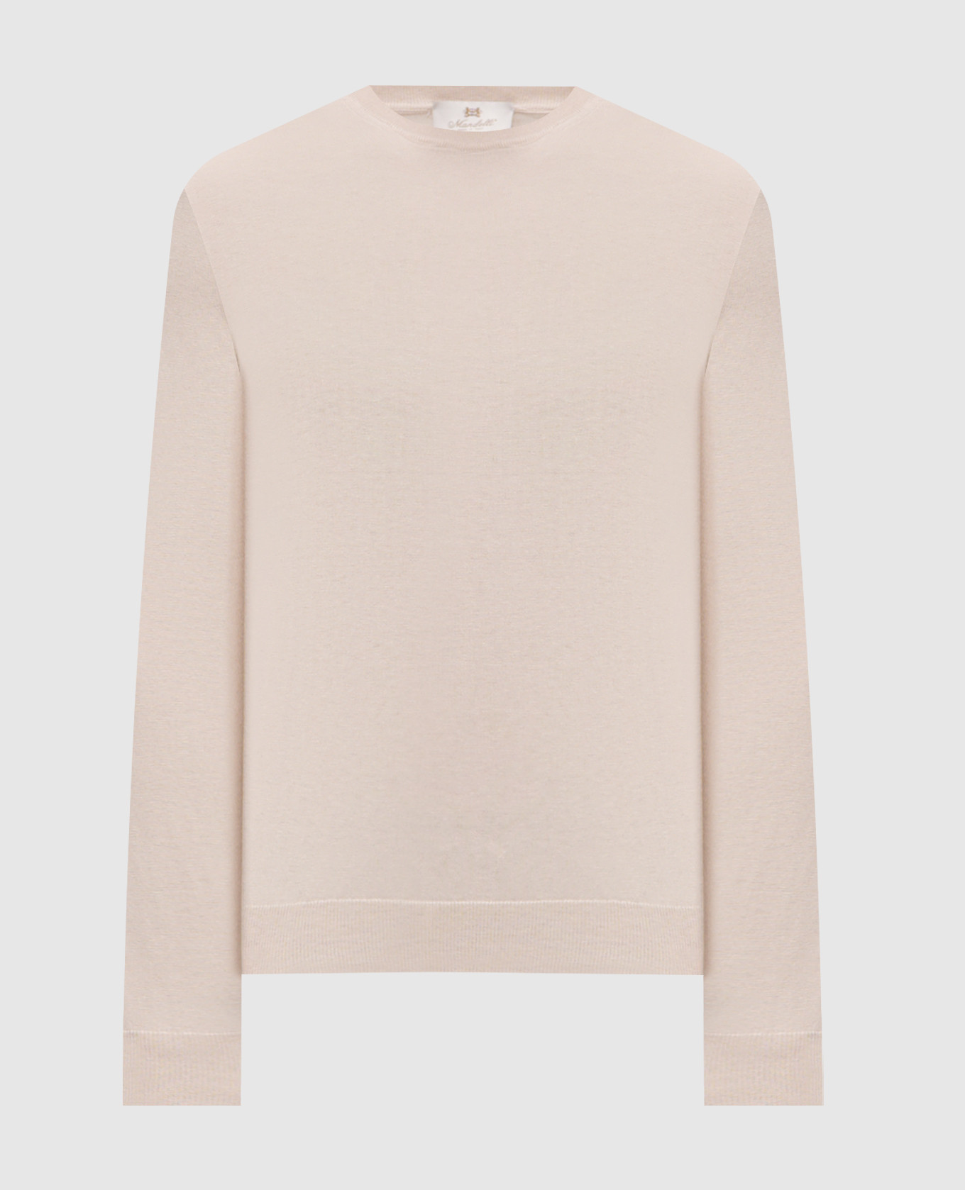 Бежевый джемпер с шелком