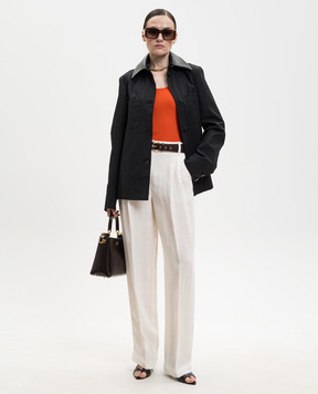 Max Mara Sportmax Черная куртка SUPERBO с плиссированием SPXSUPERBO