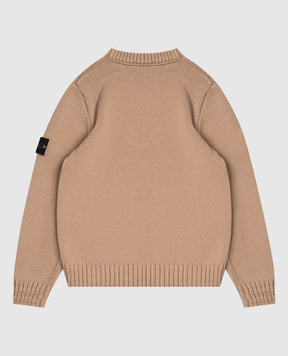 Stone Island Дитячий бежевий светр з патчем логотипа K2S165100019S01A268