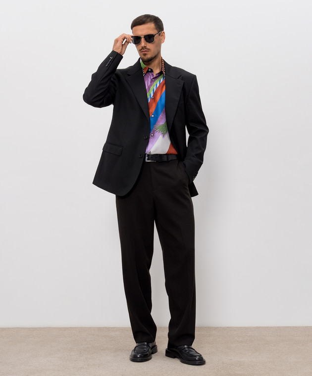 Versace Рубашка из шелка в брендовый принт 10245201A18681 изображение 2
