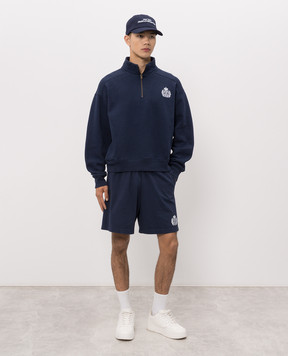 Sporty & Rich Синій світшот з вишивкою логотипа ST098710243BL106
