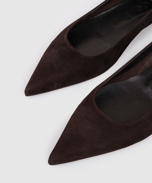 Aeyde Темно-коричневі замшеві балетки Cassy FLSNDP8FL130FW24953017 зображення 5