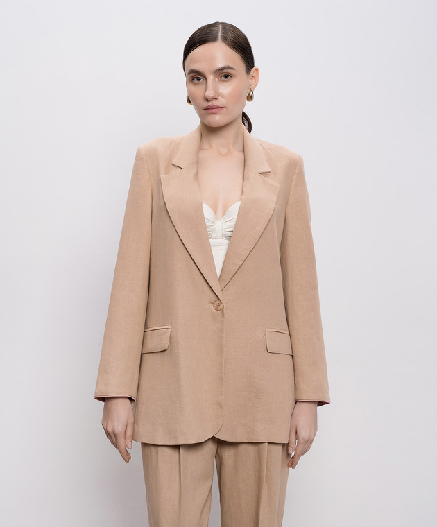 Twinset Бежевий жакет з льоном 261TF2020 зображення 3