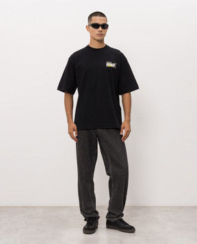 Off-White Чорна футболка з принтом Industrial Arrow 44MAA120F26J00Z