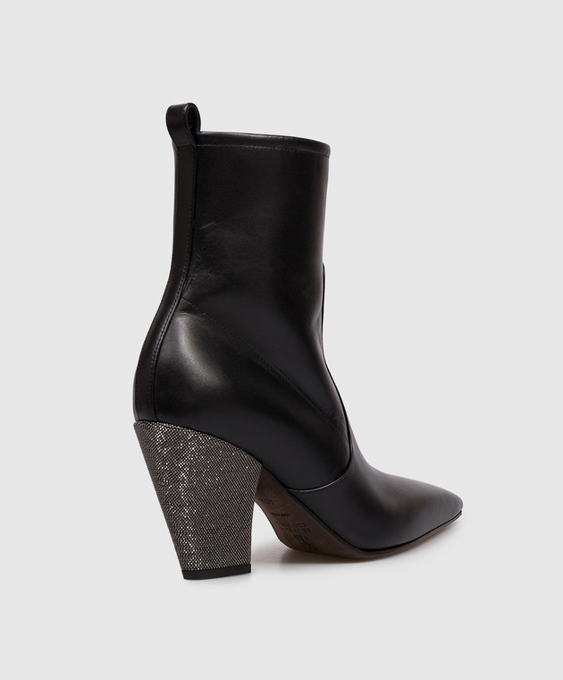 Brunello Cucinelli Черные кожаные ботильоны цепочкой мониль MZSKC2600P изображение 3