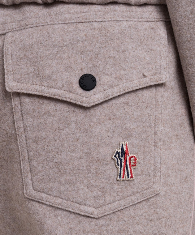 Moncler Grenoble Бежеві штани з нашивкою емблеми L20988H0000289B08 зображення 5