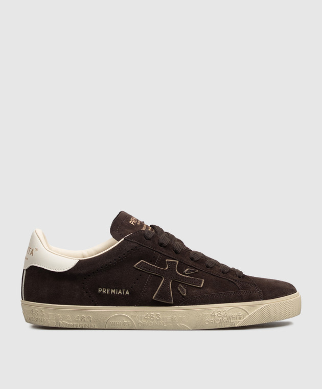 Premiata Коричневые замшевые кеды Steven STEVEN