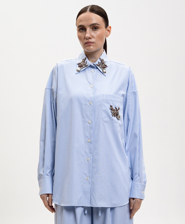 Dolce&Gabbana Голубая рубашка в полоску F5U57ZFR536 изображение 3