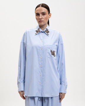 Dolce&Gabbana Голубая рубашка в полоску F5U57ZFR536