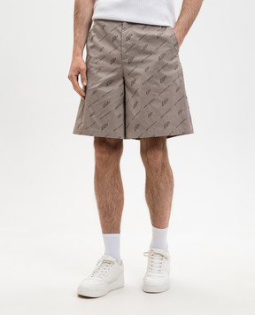 Off-White Серые шорты в узоре 44XCB092S26F002