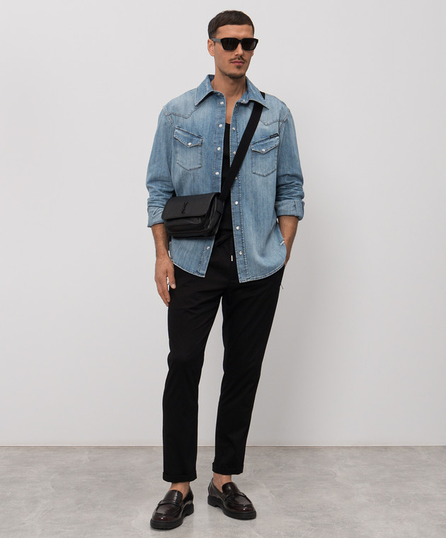 Dolce&Gabbana Синя джинсова сорочка з проріхами G5OD5DG8OJ3 зображення 2