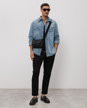 Dolce&Gabbana Синя джинсова сорочка з проріхами G5OD5DG8OJ3