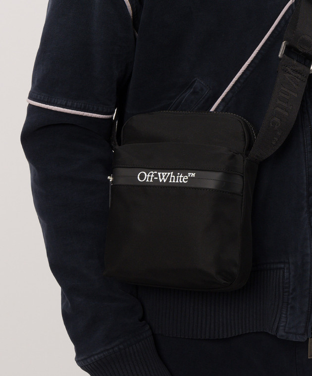 Off-White Чорна сумка з принтом логотипа OWMNQ21F26FB01 зображення 2