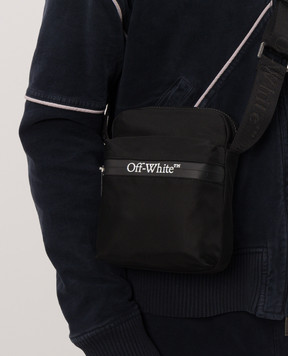 Off-White Чорна сумка з принтом логотипа OWMNQ21F26FB01