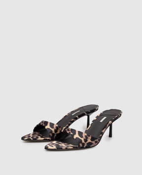 Le Silla Бежевые мюли BELLA в анималистичный принт 6625E060BXPPSAT