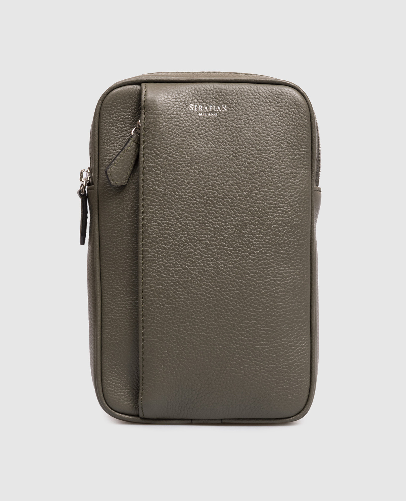 

Кожаная сумка слинг цвета хаки с логотипом, Сумки через плечо