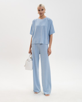 Fabiana Filippi Голубые брюки с люрексом PAD276F351M220