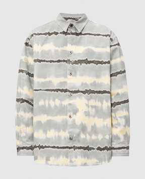 Off-White Серая джинсовая рубашка TieDye 44MES01FZ26F001