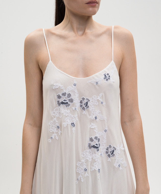 Ermanno Scervino Life Біла сукня з шовком D484Q605XYRI зображення 4