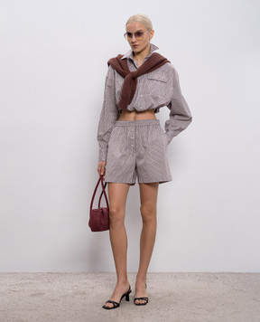 Brunello Cucinelli Шорти з шовком в смужку MH746DB699