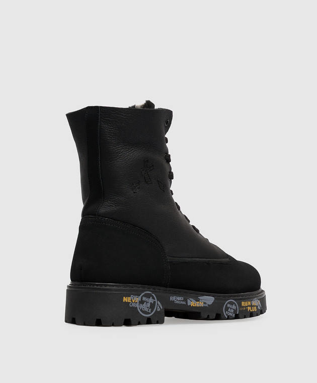 Premiata Детские черные кожаные ботинки URBAN на меху 32M1994843639 изображение 3