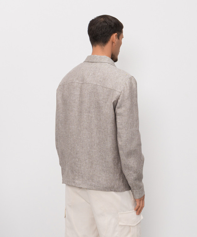Brunello Cucinelli Сіра куртка з конопель та льону MH5486589P зображення 4